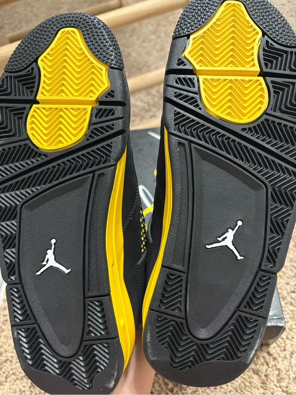 Nike Air Jordan 4 Retro - Black/Yellow Men’s Sneakers- Lightening 4s